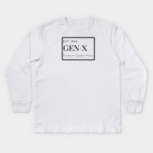 GEN X PREMIUM QUALITY MUSIC BLACK PRINT Kids Long Sleeve T-Shirt